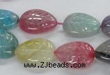 CFG1121 15.5 inches 15*20mm carved leaf agate gemstone beads