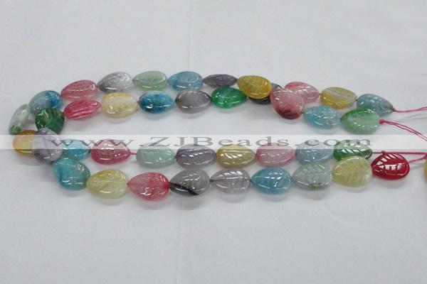 CFG1121 15.5 inches 15*20mm carved leaf agate gemstone beads