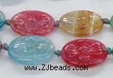 CFG1128 15.5 inches 18*25mm carved oval agate gemstone beads