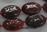 CFG1131 15.5 inches 18*25mm carved oval agate gemstone beads