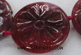 CFG1160 15.5 inches 45mm carved flower agate gemstone beads