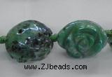 CFG1166 15.5 inches 25mm carved flower plated agate gemstone beads