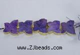 CFG1192 7.5 inches 40*45mm - 45*55mm butterfly druzy agate beads