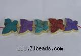 CFG1197 7.5 inches 40*45mm - 45*55mm butterfly druzy agate beads