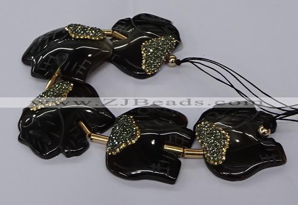 CFG1215 7.5 inches 35*45mm elephant agate gemstone beads wholesale