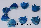 CFG1258 15.5 inches 38*42mm - 42*45mm carved fish agate beads