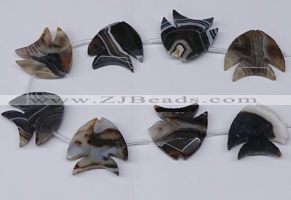 CFG1261 15.5 inches 38*42mm - 42*45mm carved fish agate beads