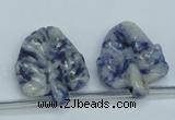 CFG15 15.5 inches 20*26mm carved leaf sodalite gemstone beads