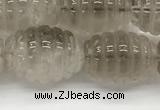 CFG1500 15.5 inches 15*20mm carved rice smoky quartz beads