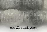 CFG1502 15.5 inches 15*20mm carved rice cloudy quartz beads