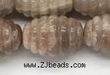 CFG1507 15.5 inches 15*20mm carved rice moonstone beads