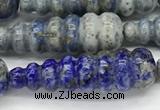 CFG1533 15.5 inches 10*35mm carved teardrop lapis lazuli beads