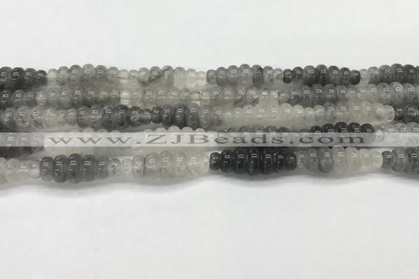 CFG1541 15.5 inches 10*30mm carved rice cloudy quartz beads