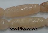 CFG209 15.5 inches 12*40mm carved rice pink aventurine jade beads