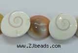 CFG22 15.5 inches 16*18mm carved flower shell gemstone beads