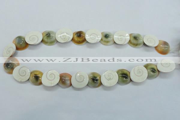 CFG22 15.5 inches 16*18mm carved flower shell gemstone beads