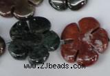 CFG220 15.5 inches 24mm carved flower Indian agate beads