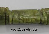 CFG224 15.5 inches 20*38mm carved flat column Korean jade beads