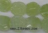 CFG234 15.5 inches 18mm carved flower New jade gemstone beads