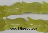 CFG240 15.5 inches 15*25mm carved flower olive jade gemstone beads