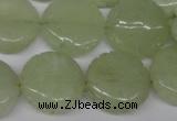 CFG250 15.5 inches 20mm carved coin New jade gemstone beads