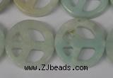 CFG265 15.5 inches 25mm carved coin amazonite gemstone beads