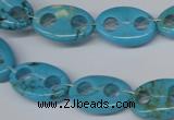 CFG291 15.5 inches 12*18mm carved oval turquoise beads