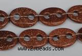 CFG295 15.5 inches 15*20mm carved oval goldstone beads
