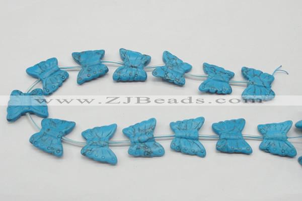 CFG30 15.5 inches 23*28mm butterfly turquoise gemstone beads
