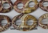 CFG309 15.5 inches 20*30mm carved oval dyed stripe jasper beads