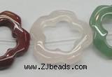 CFG37 15.5 inches 30mm carved flower colorful gemstone beads