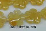 CFG457 15.5 inches 20mm carved flower yellow jade beads