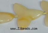 CFG521 15.5 inches 34*37mm carved flower yellow aventurine beads