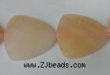 CFG526 15.5 inches 25*25mm carved triangle pink aventurine beads