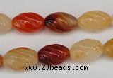 CFG54 15.5 inches 10*16mm carved rice agate gemstone beads