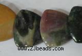 CFG540 15.5 inches 25*25mm carved triangle Indian agate beads