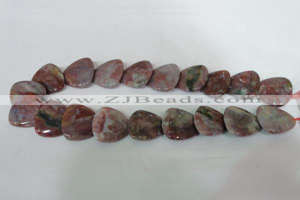CFG541 15.5 inches 25*25mm carved triangle Indian agate beads