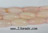 CFG553 15.5 inches 8*20mm carved rice rose quartz beads