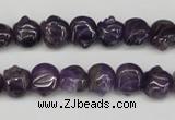 CFG59 15.5 inches 8*10mm carved pig-shaped amethyst gemstone beads