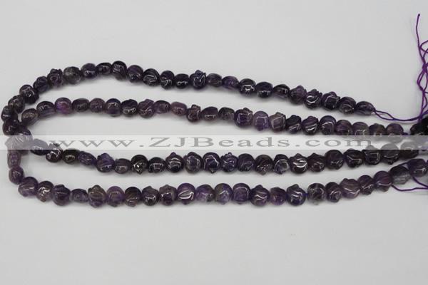 CFG59 15.5 inches 8*10mm carved pig-shaped amethyst gemstone beads