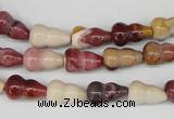 CFG61 15.5 inches 8*13mm carved calabash mookaite gemstone beads