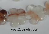 CFG658 15.5 inches 20mm carved flower pink quartz beads