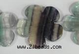 CFG662 15.5 inches 30mm carved flower fluorite gemstone beads