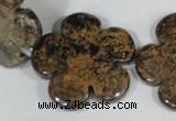 CFG680 15.5 inches 30mm carved flower bronzite gemstone beads