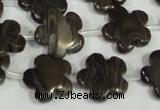 CFG681 15.5 inches 15mm carved flower grain stone beads