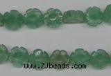 CFG70 15.5 inches 10mm carved flower green aventurine beads