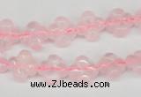 CFG72 15.5 inches 11*11mm carved flower rose quartz gemstone beads