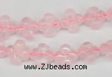 CFG72 15.5 inches 11*11mm carved flower rose quartz gemstone beads