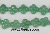 CFG74 15.5 inches 11*11mm carved flower green aventurine beads