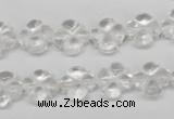 CFG75 15.5 inches 11*11mm carved flower white crystal beads